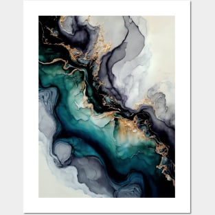 Salty Waters - Abstract Alcohol Ink Resin Art Posters and Art